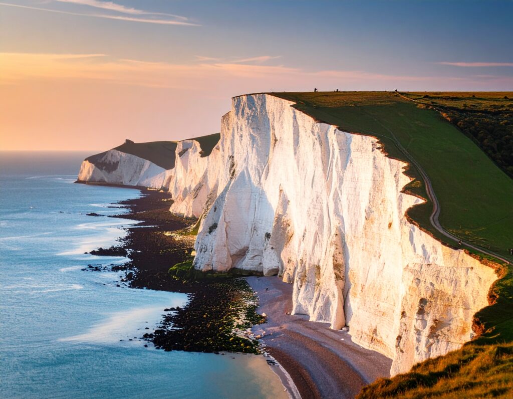 The White Cliffs of Dover an emblem of hope and freedom during World War II now seen as entering the land of milk and honey
